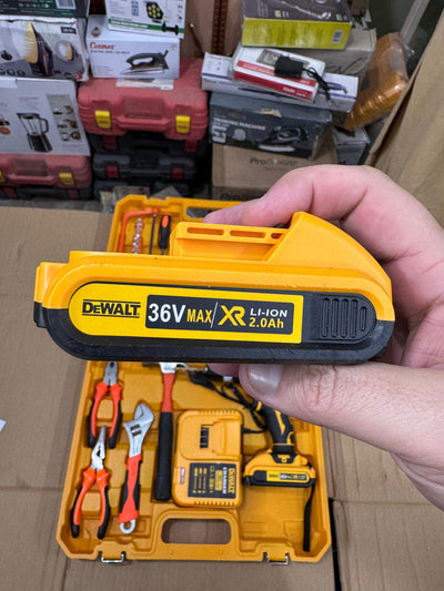 USA Imported DeWalt 36v, 117 pcs Commercial use Drill Machine Set with Toolbox