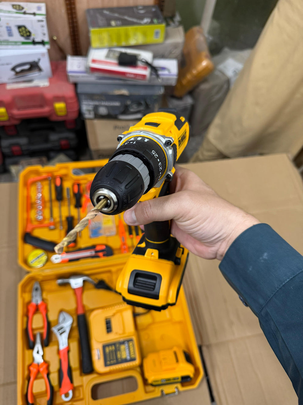USA Imported DeWalt 36v, 117 pcs Commercial use Drill Machine Set with Toolbox