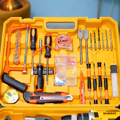 USA Imported DeWalt 36v, 117 pcs Commercial use Drill Machine Set with Toolbox