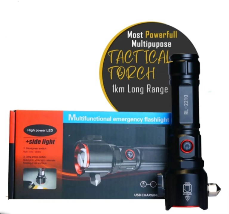 Lot Imported 5-in-1 Rechargeable Flashlight & Power Bank - 1KM Range